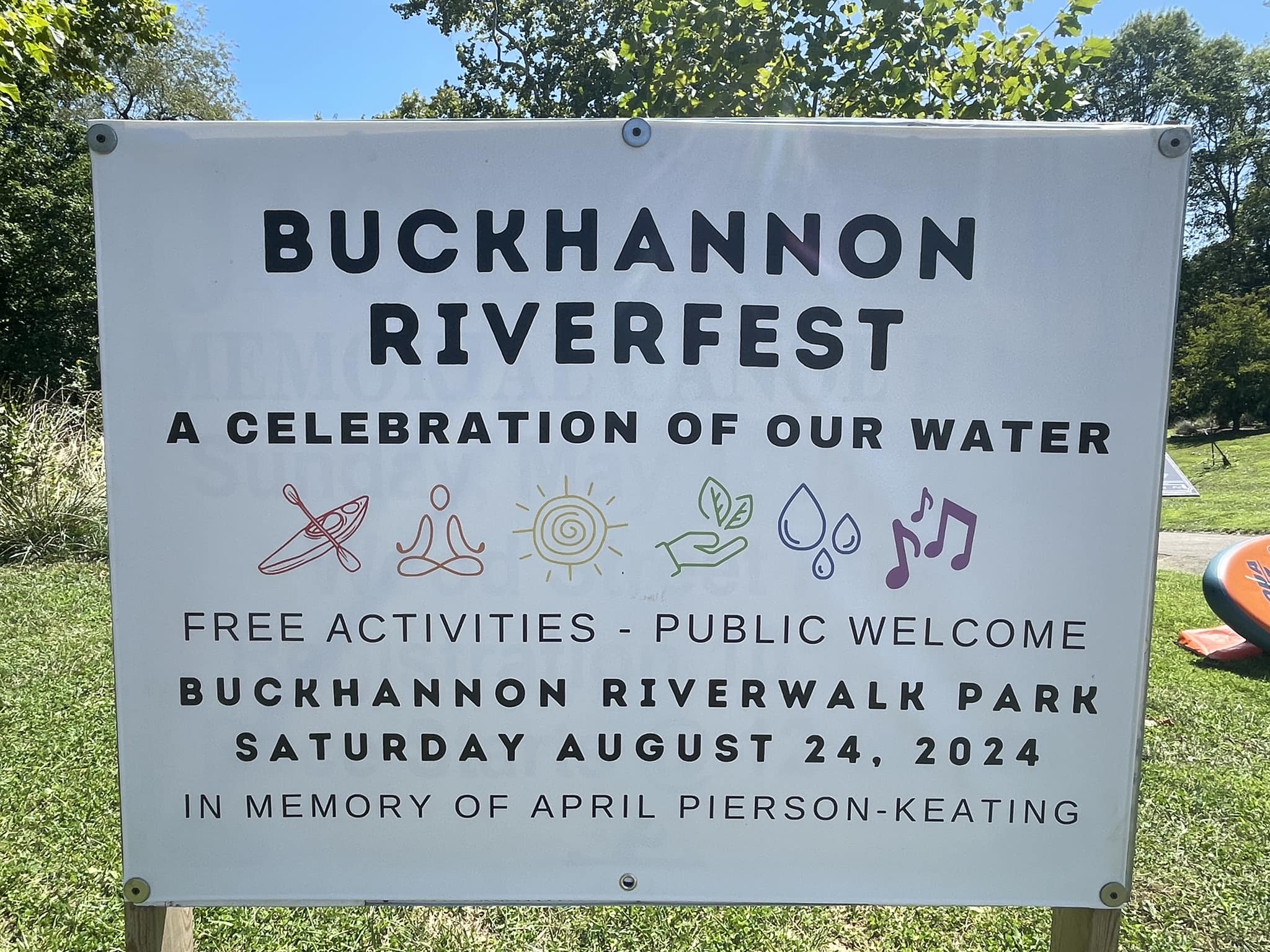 Image of a yard sign advertising Buckhannon Riverfest.